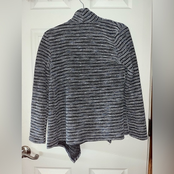 Tommy Hilfiger Black and White Open-Front Cotton Cardigan - Picture 3 of 3